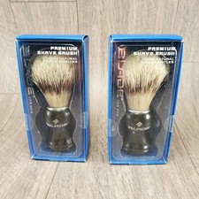 2-Blade Men's PREMIUM SHAVE BRUSH 100 Natural Boar Bristles New In Box