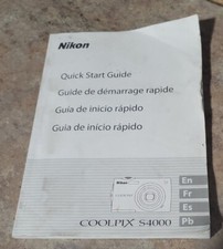 Nikon Quick Start Guide Coolpix S4000 Camera Fair Condition