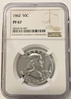 1962 50C Silver Proof Franklin Half Dollar NGC PF 67