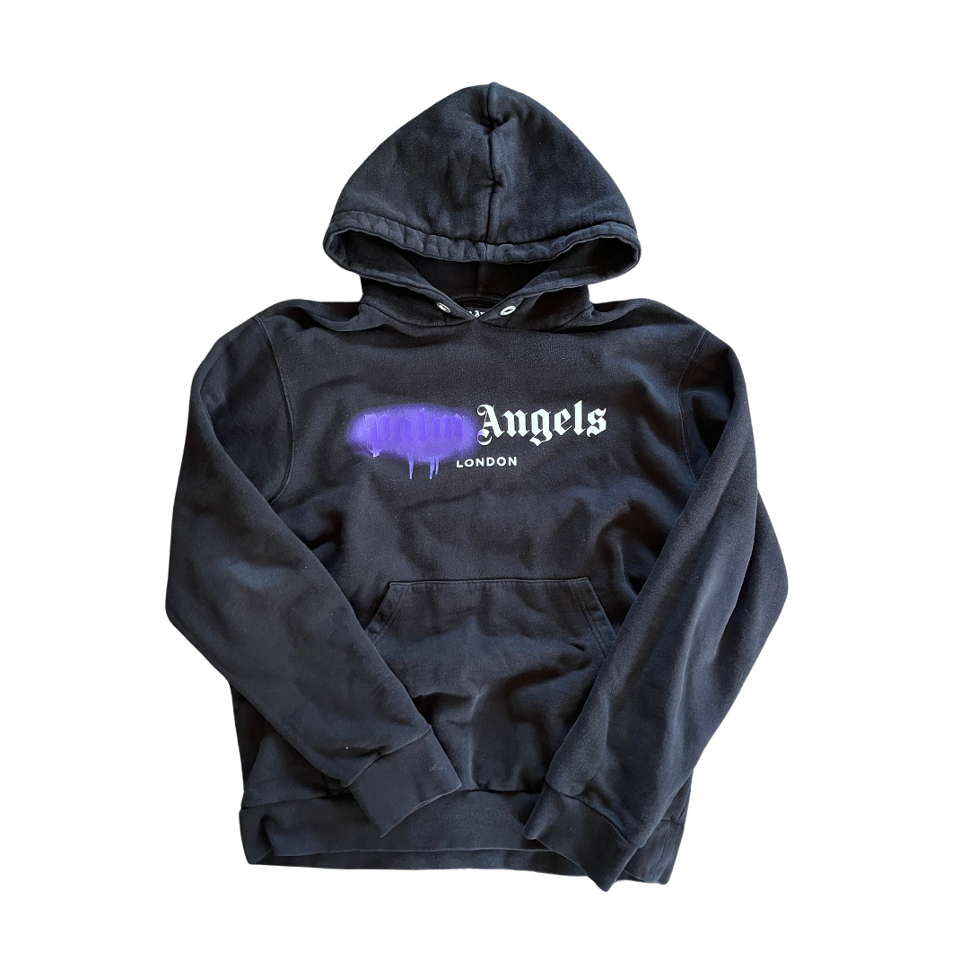 Spray Paint Palm Angels Hoodie Palm Angels Rhinestone Spray Logo
