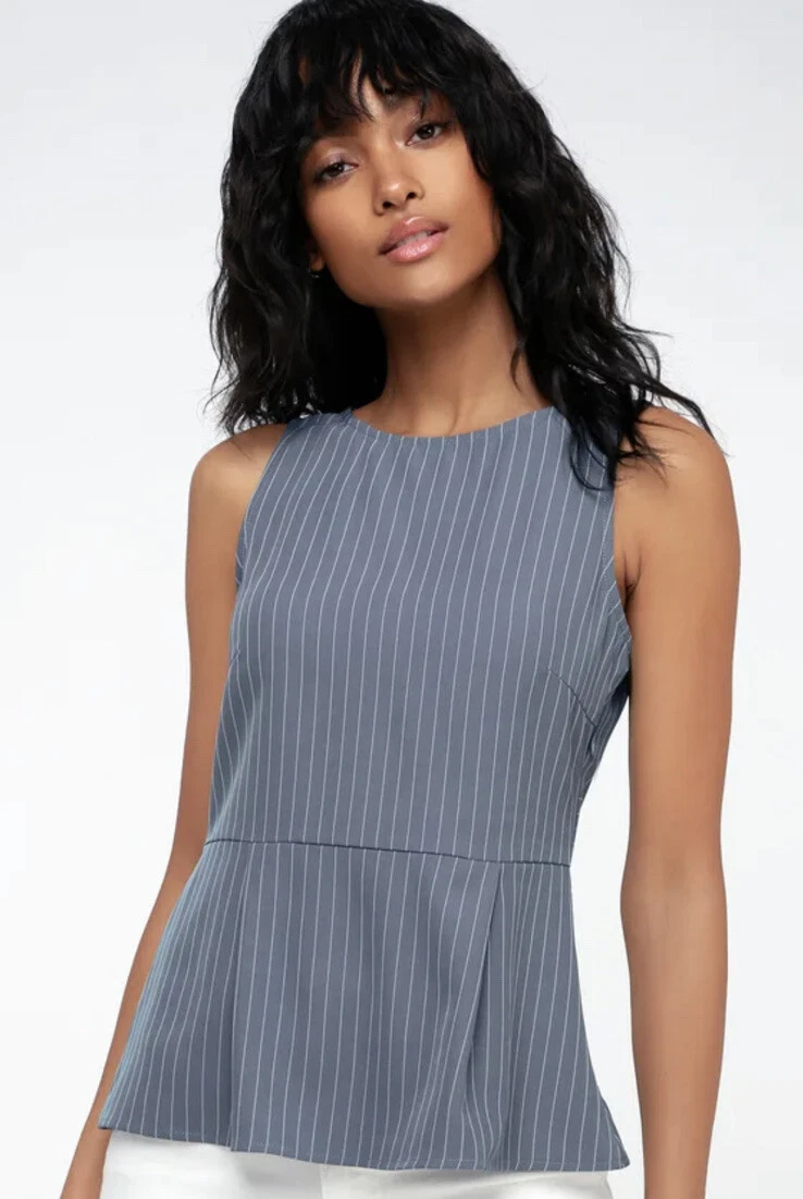 Striped peplum cheap top