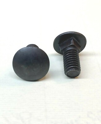 (25) 7/16-14 X 1 Carriage Bolt Plain Black square neck hold down screw 7/16'' 1''