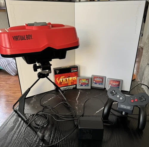Nintendo Virtual Boy Console and Game Lot. New Ribbon Cable Installed!
