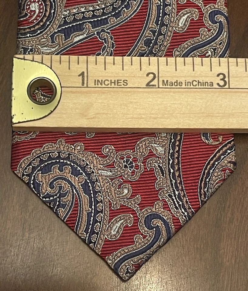 Corbata Roundtree & Yorke roja azul 100 % seda para hombre hecha en China Foto 4 de 4