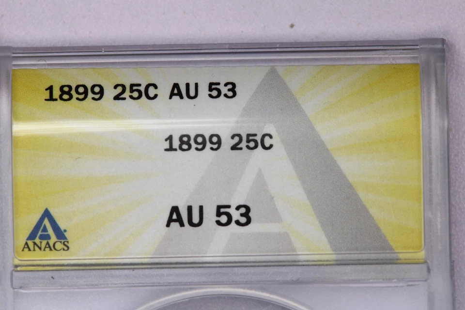 1899-P 1899 Barber Quarter 25c ANACS - AU53 - Image 3 of 4