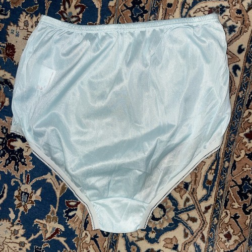 NEW VINTAGE ANTRON III DUPONT SATIN NYLON GRANNY HIGH-WAISTED SILKY PANTY M - Picture 4 of 4