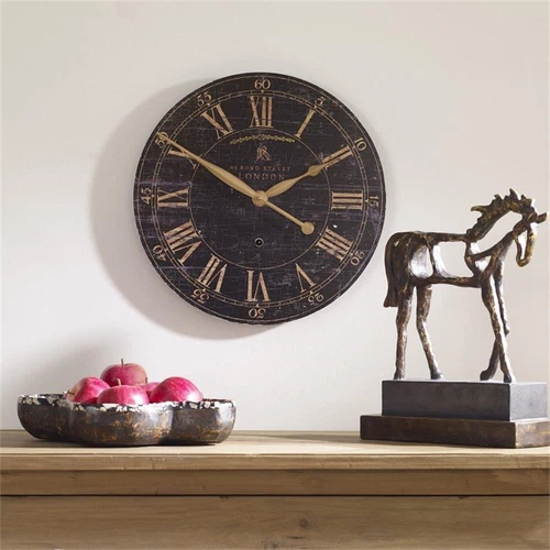 Uttermost Bond Street 18" MDF Brass and Aluminum Wall Clock in Black - Picture 2 of 2