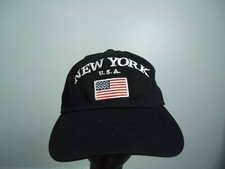 Newhattan Black Baseball Cap - NY USA - Strap...