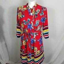 Tacera Red  Floral Dress Size 1X