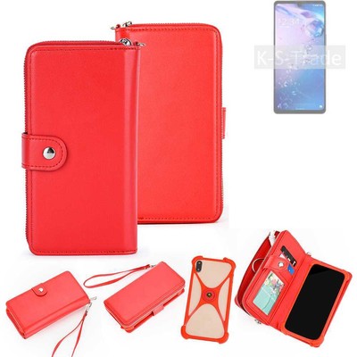 Geldbörse Handyhülle Sharp Aquos Zero6 Schutzhülle Etui Wallet Case rot