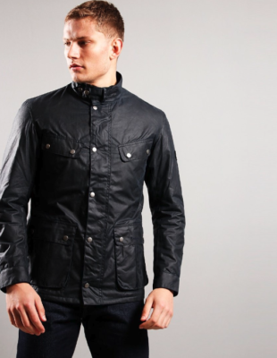 BLACK ~ Barbour Tourer DUKE Waxed Motorcycle Style Jacket MSRP$485