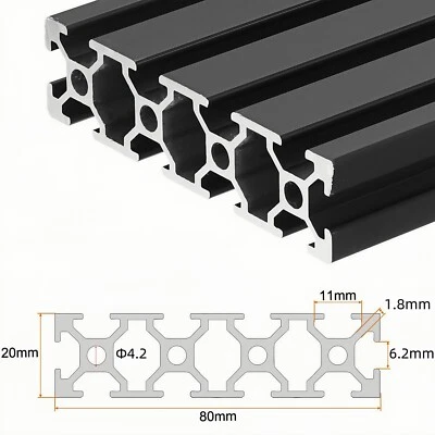 SEEKLINY 2080 T Slot Aluminum Extrusion Linear Rail 20x80mm 300~1220mm For CNC 3D Printer