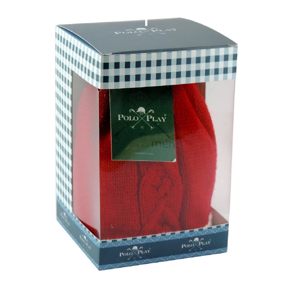 Cappello Neonato Invernale Pon Pon 0 - 12 mesi Berretto felpato Rosso 1 anno - Immagine 2 di 3