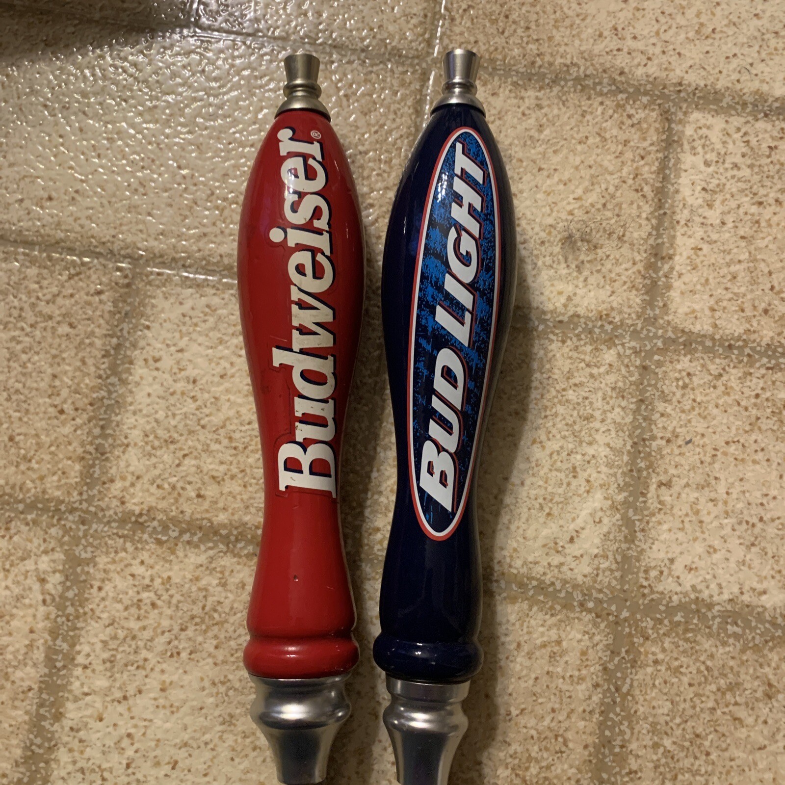 Bud Light Beer Keg Tap Handle Anheuser Busch 11.5”& Budweiser Red