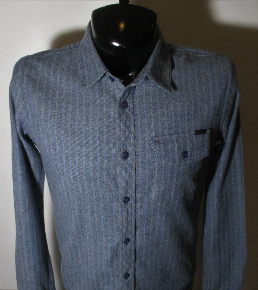 O'NEILL Gray BLue "American Surf" Flannel Shirt Size S - Image 2 of 4