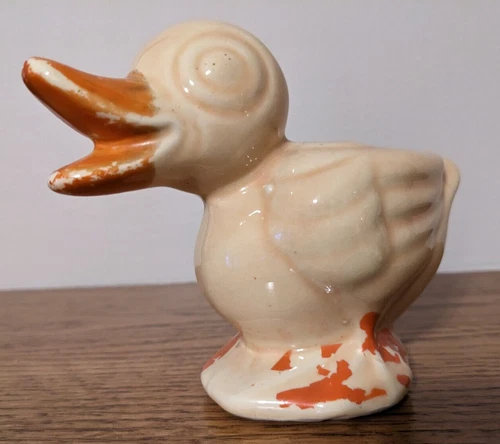 Vintage McCoy Pottery 5" Yellow Baby Duck Planter  1940s  U.S.A.