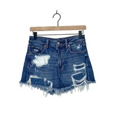 American Eagle Outfitters High Rise Jean Shorts Distressed Denim Mom Shorts 6