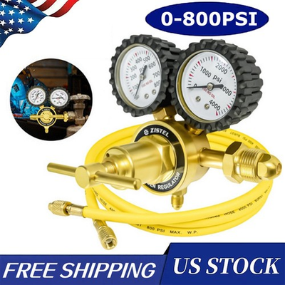 #ad Brass Nitrogen Regulator w 0 800 PSI Delivery Pressure Equipment Tank Regulator $41.99