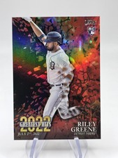 2023 Riley Greene Rookie, Red Parallel Greatest Hits. Detroit Tigers /299