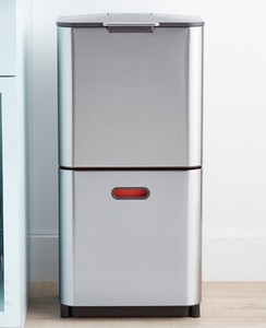 JOSEPH JOSEPH Totem Compact 40L Stainless-steel Waste & Recycling Bin