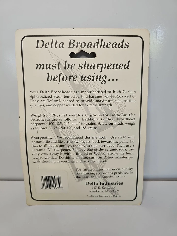RARE Delta #10965 125GR. 5pcs 2 Blade Screw-On Rothhaar Snuffer Broadhead NEW - Image 4 of 4