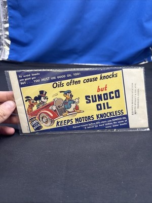 1950s ADVERTISING INK BLOTTER / SUNOCO OIL MICKEY MOUSE DONALD DUCK & GOOFY A3B