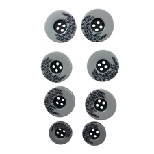 7/8" Gray Flat 4 Hole Sewing Buttons with the words "Fashion" On Them 2 Sizes vn