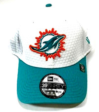 Miami Dolphins NFL NE 2024 Training Camp Flex-Fit Hat ~ White/Aqua
