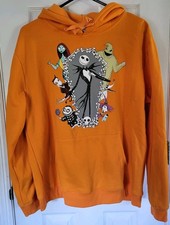 Disney Nightmare Before Christma W XL Jack Skellington Orange Hoodie Sweatshirt