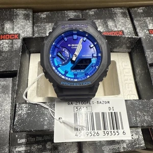 Casio G-Shock GA2100FLS-8A2 Flame Inside Gray Blue Analog Digital Men's Watch