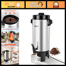 40 Cup Coffee Urn Hot Beverage Dispenser, Quick-Brewing, Dripless Faucet, Cateri