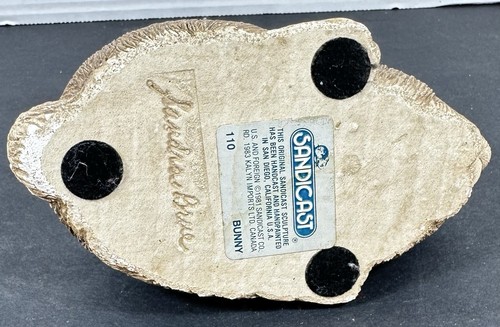 Vintage SANDICAST Rabbit Bunny Signed Sandra Brue Cement Animal Figurine Garden - 第 4/8 張圖片