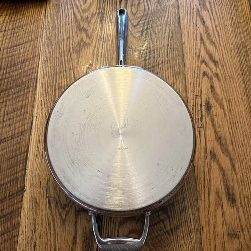 Emeril All Clad 10" 3 Qt Skillet Frying Pan No Lid Copper Core Stainless Steel