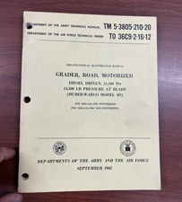 1962 GRADER, ROAD, MOTORIZED: DIESEL Huber-Warco Model 4D TM 5-3805-210-20