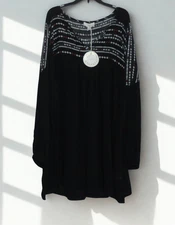 Umgee 1XL Womens Black Long Sleeve Tunic Top - NWT