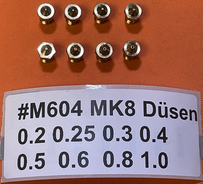 8pcs MK8 0.2 0.25 0.3 0.4 0.5 0.6 0.8 1.0 3D Printer Nozzle Drill M6 Steel MB
