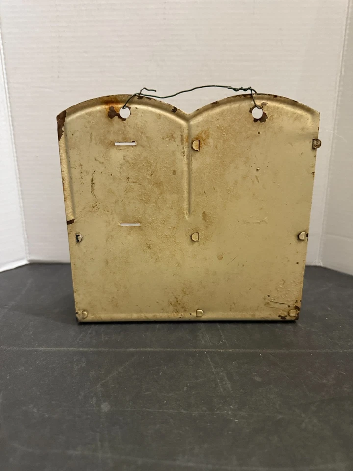 Antiguo soporte de metal publicitario American Furniture Co Denver Colorado Foto 4 de 4