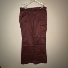 Pilcro, Women  s Burgundy Stretch Anthropologie Hook  Eye Flare Pants, Size 32