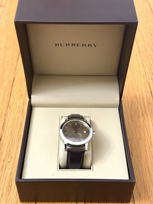 Burberry The City Wristwatch Model BU9011 Brown Leather Band 38mm w/box+papers