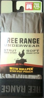 Duluth Free Range Organic Cotton Bullpen Boxer Brief 2XL 44-46 Pewter Gray 32814
