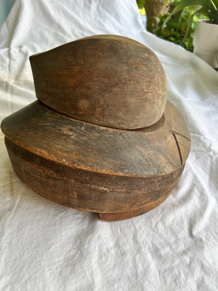 Antique‎ Primitive Wooden Block Hat Brim Mold Millinery Form 547 6 7/8 2 1/2 ! Antique Primitive Wooden Block Hat Brim Mold | Mercari main image 4
