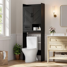 over the Toilet Storage Cabinet, Bathroom Storage Cabinet with Adjustable Shelf,