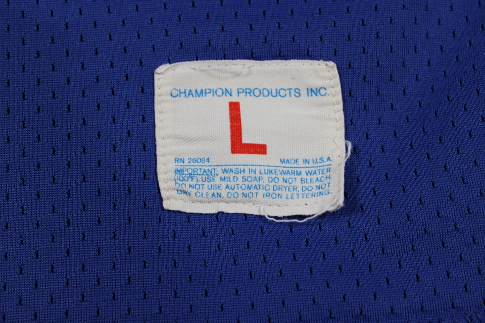Vintage 60's Champion Blue #89 Nylon Football Jersey - Large - Made in USA - Image 4 of 4
