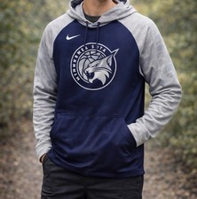 Nike Dri-FIT Teens Pullover Fleece Hoodie Minnesota Lynx Navy Gray Size L