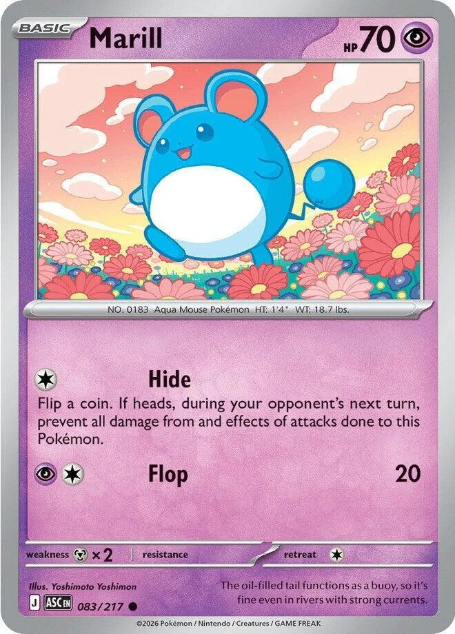✨Pokemon - Marill - 083/217 - Common - Ascended Heroes - NM✨