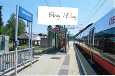 Foto: Bahnhof FAAK AM SEE v. 2022, mit Zug, Kärnten, Österreich, Finkenstein