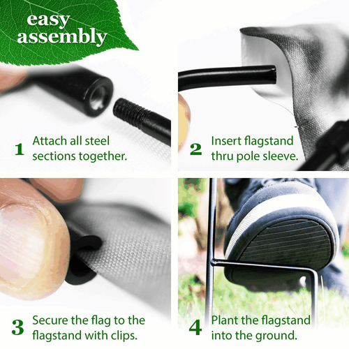 Combo Pack Garden Flag Stand Black 36x 6 in and Garden Flag 12x18 in Sunflower - Picture 8 of 9