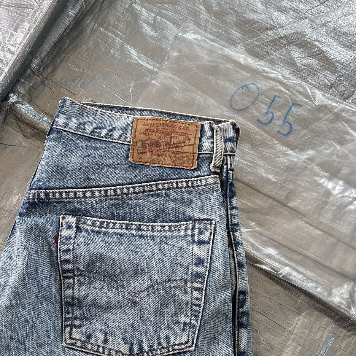 Levis 502 XX Big E Vintage Selvedge Redline Denim Japan 90s 32x28