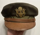 WW2 UNITED STATES ARMY AIR CORPS BANCROFT FLIGHTER CRUSHER CAP HAT & BADGE USAAF