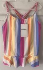 NWT HURLEY Girls Swim TANKINI Biking TOP Only NEW 14/16 Pure Violet Summer Core